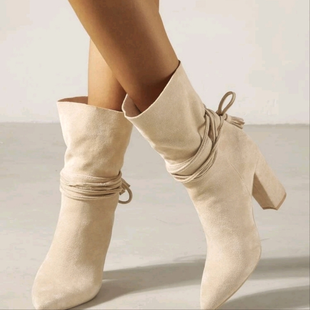 Neutral Suede Ankle Booties